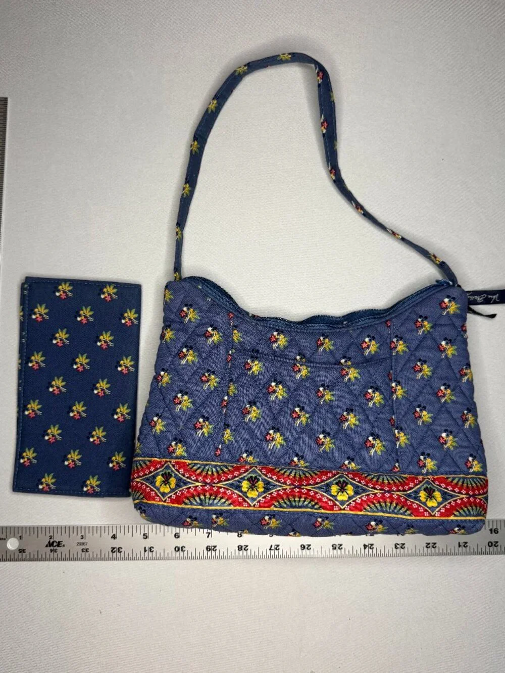 Vera Bradley Blue Provencal Shoulder Bag + Checkbook Cover Vintage